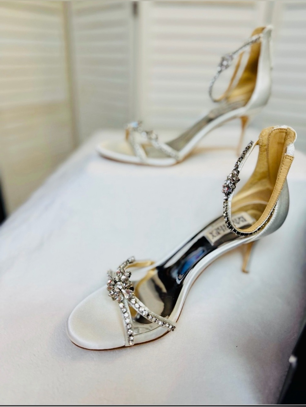 NIB Badgley Mischka HOBBS Wedding Bridal Bride Shoe Heels w/box Sz 6.5 GORGEOUS - Picture 3 of 10